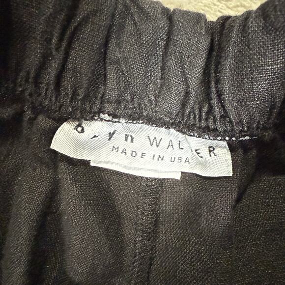 Bryn Walker 100% Linen Black Pants Women's Size XXS Wide Leg Crop Pockets - Picture 4 of 10
